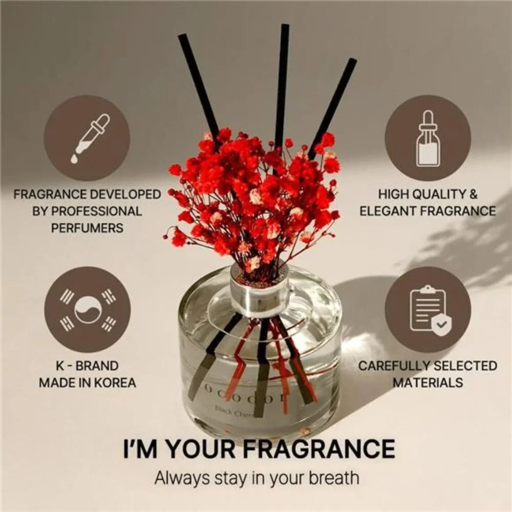 COCODOR Flower Reed Diffuser Set / 6.7oz / White Jasmine/Scent Diffuser with